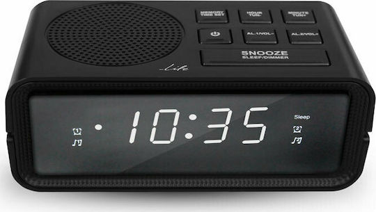 Life Ceas De Masă Digital Led Cu Ceas Deșteptător Și Radio Negru 221-0080