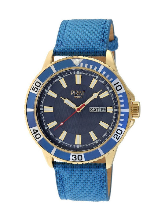 Point Watch Poseidon SK37 Uhr Batterie mit Blau Lederarmband