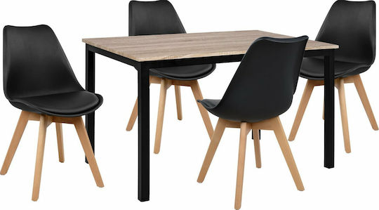 Sufragerie VEGAS 5buc Sonama / Negru 110x70buc