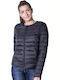 Biston Women's Short Puffer Jacket for Winter Black