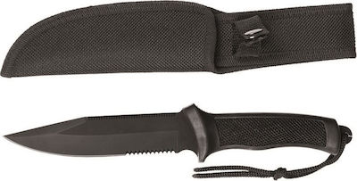 Mil-Tec Gummigriff Knife Black with Blade made of Stainless Steel in Sheath