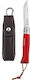 Opinel N°08 Sheath Pocket Knife Bushwhacker Red with Blade made of Steel in Sheath 001890