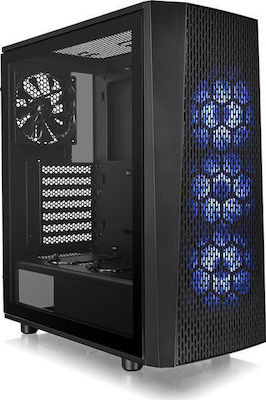 Versa J24 Tempered Glass RGB Edition Jocuri Turnul Midi Cutie de calculator cu fereastră laterală Negru