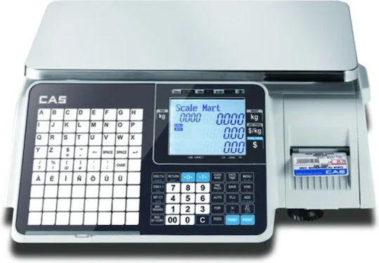 CAS CL3000-B Ηλεκτρονική Ζυγαριά Λιανικής με Δυνατότητα Εκτύπωσης Ετικετών με Ικανότητα Ζύγισης 30kg και Ακρίβεια 10gr