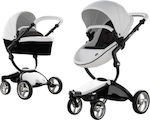 Mima Xari Verstellbar 2 in 1 Baby Kinderwagen Geeignet für Neugeborene White / Black 13.4kg