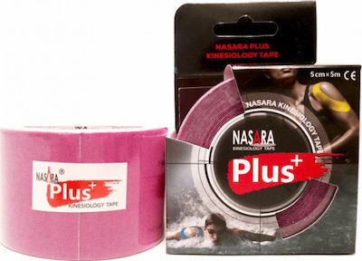 Nasara Plus+ Ταινία Κινησιοθεραπείας 5cm x 5m Ροζ