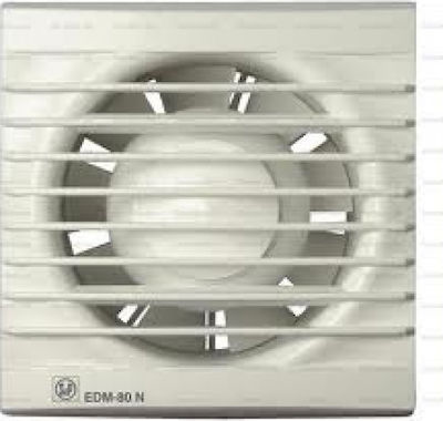 S&P EDM-80N 5210035100 De perete Ventilator de Baie 95mm Alb