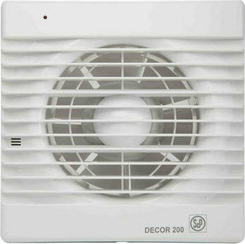 S&P Decor-200CZ Επιτοίχιος Εξαεριστήρας Μπάνιου 120mm Λευκός