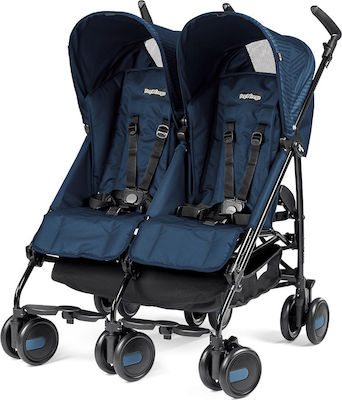 Peg Perego Double Stroller Pliko Mini Twin Classico Geo Navy