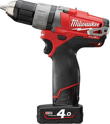 Milwaukee M12 FUEL Δραπανοκατσάβιδο Μπαταρίας 12V 2x4Ah