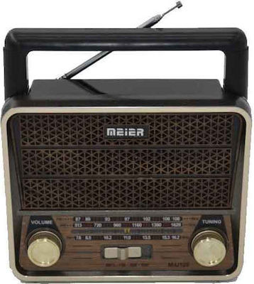 Meier M-U128 Retro Portable Radio Rechargeable with USB Brown