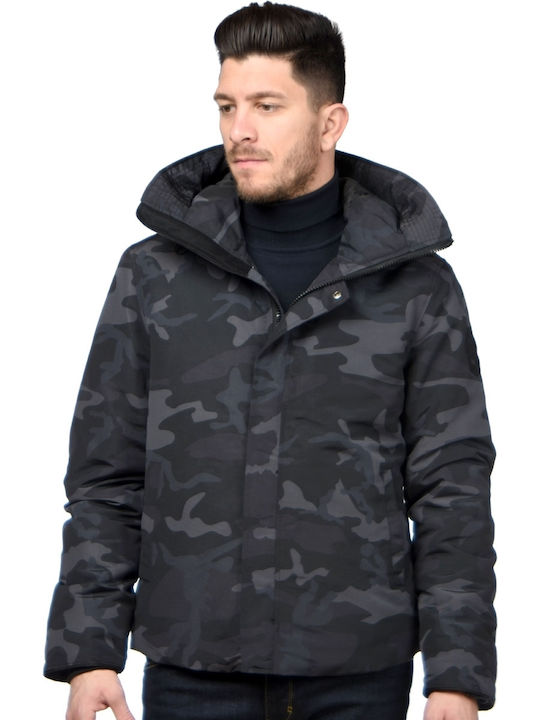 Χειμωνιάτικο Μπουφάν Σκούρο Γκρι Camo