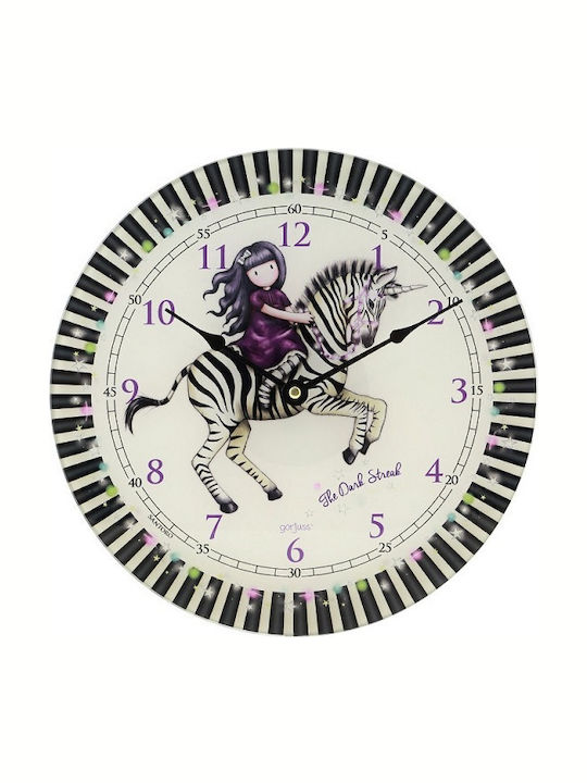 Santoro Kids Glass Wall Clock The Dark Streak Santoro 30cm