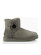 Ugg Australia Mini Bailey Button II Catifea Ghete dama cu blană Gri