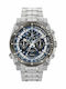 Bulova Precisionist Champlain Ανδρικό Ρολόι 46mm Χρονογράφος Μπαταρίας με Ασημί Μεταλλικό Μπρασελέ