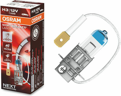 Osram Lămpi Autoturismului Night Breaker Laser +150% H3 Halogen 12V 55W 1buc