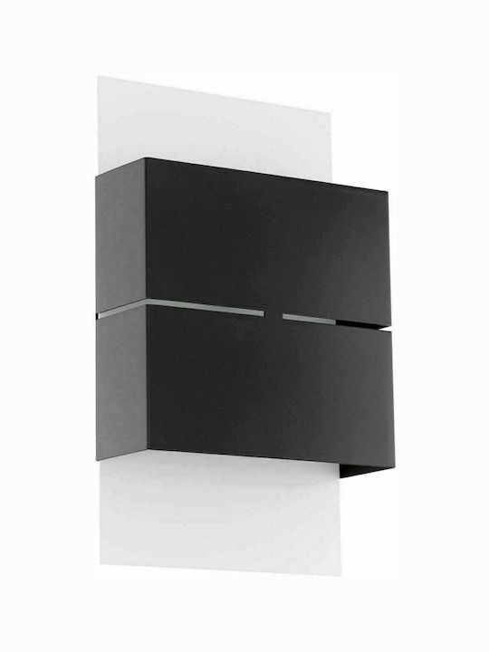 Eglo Kibea Waterproof Wall-Mounted Outdoor Ceiling Light IP44 with Integrated LED Black