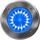 Adeleq Φωτιστικό Προβολάκι LED Εξωτερικού Χώρου 1W με Μπλε Φως IP67 Ασημί