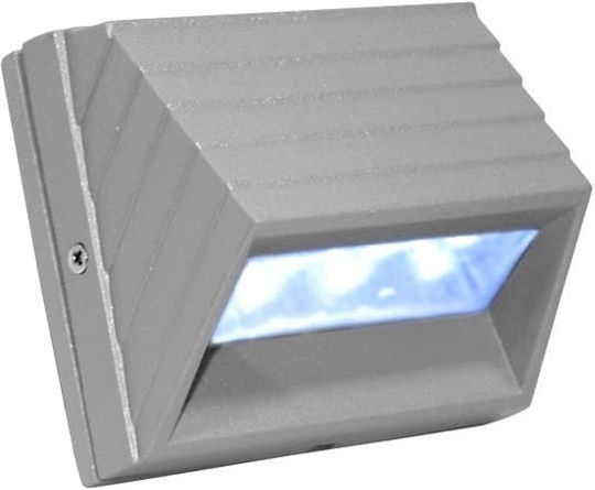 Adeleq Επιτοίχια Εξωτερική Πλαφονιέρα LED IP54 1W με Μπλε Φως
