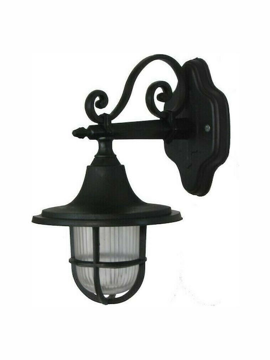 Heronia LP-700ΑΚ Wall-Mounted Outdoor Lantern IP23 E27 Black