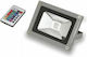 Spot Light Waterproof LED Floodlight 10W Cold White 6000K with Remote Control IP65