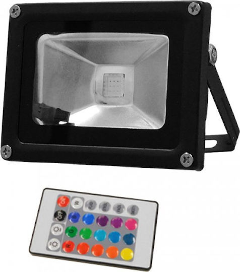 GloboStar Στεγανός Προβολέας LED 10W RGB με Τηλεχειριστήριο IP65