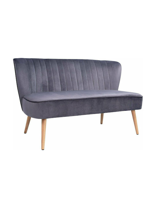 Andy Doppelsitzer Sofa Samt Grau 128x70x77cm
