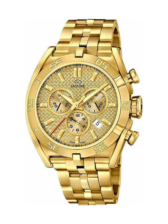 Jaguar Watch Chronograph Battery with Gold Metal Bracelet