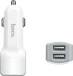 Hoco Car Charger White Z23 Total Intensity 2.4A Fast Charging with Ports: 2xUSB