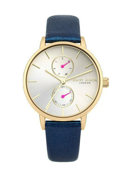 Daisy Dixon Mia Γυναικείο Ρολόι 36mm Χρονογράφος Μπαταρίας με Μπλε Δερμάτινο Λουράκι
