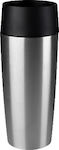 Tefal Travel Mug Glas Thermosflasche Rostfreier Stahl Silber 500ml mit Mundstück K30802