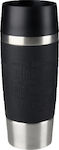 Tefal Travel Mug Glass Thermos Stainless Steel Black 500ml with Mouthpiece K30812