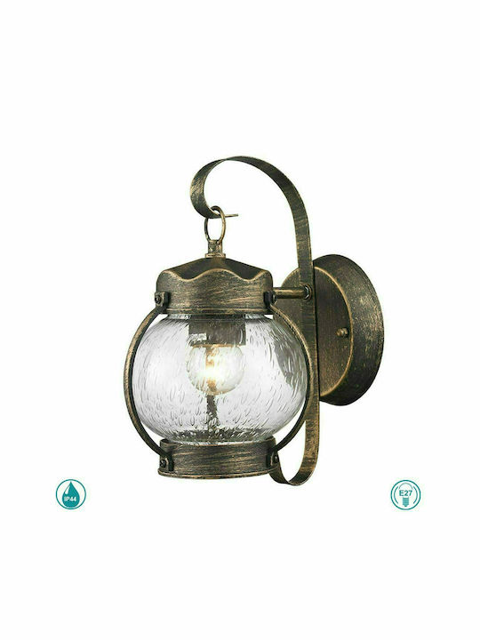 Sun Light Wall-Mounted Outdoor Lantern IP44 E27 Bronze