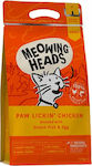 Meowing Heads Paw Lickin' Chichen Dry Food for Adult Cats with Chicken 4kg