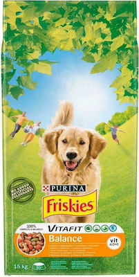 Purina Friskies Vitafit Balance 15kg Ξηρά Τροφή για Ενήλικους Σκύλους με Κοτόπουλο και Λαχανικά