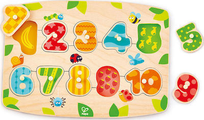 Wooden Kids Peg Puzzle Happy Peg Νούμερα for 3++ Years 10pcs Hape