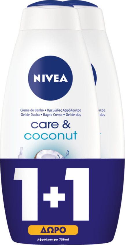 nivea care coconut Κρεμώδες Αφρόλουτρο 2x750ml skroutz gr