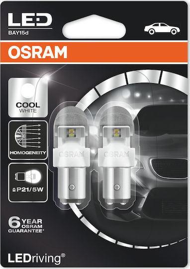 Osram Λάμπες Αυτοκινήτου LEDriving Premium Cool White P21/5W-BAY15D-1157 LED 6000K Ψυχρό Λευκό 12V 2W 2τμχ
