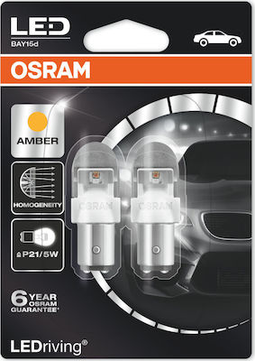 Osram Λάμπες Αυτοκινήτου LEDriving Premium Amber P21/5W-BAY15D-1157 LED Πορτοκαλί 12V 2W 2τμχ