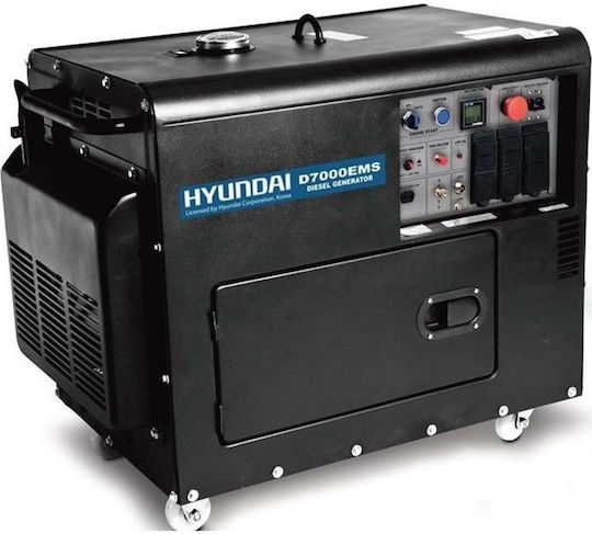 Hyundai D7000ETS Leise Generators Erdöl mit Kickstart, Rädern und maximaler Leistung 7kVA