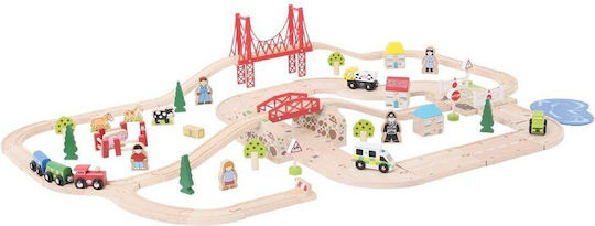 Big Jigs Road & Rail Train Set Σετ με Τρενάκι από Ξύλο για 3+ Ετών