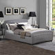 Odelia Κρεβάτι Διπλό Επενδυμένο με Ύφασμα Γκρι με Τάβλες για Στρώμα 150x200cm