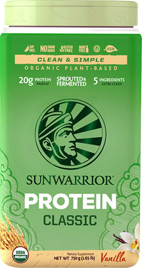 Sunwarrior Classic Brown Rice Protein Organic Gluten & Lactose Free with Flavor Vanilla 750gr