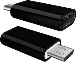 Powertech Konverter Micro-USB männlich zu USB-C weiblich OTG Schwarz 1Stück (CAB-UC020)