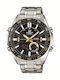 Casio Edifice Analog/Digital Men's Watch 46.6mm Chronograph Battery with Silver Metal Bracelet