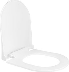 Elvit Plastic Soft Close Toilet Slim Seat White Vergina D-Shape 40.5-44.5cm