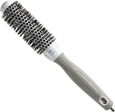 Olivia Garden Ceramic+ Ion Thermal Brush Hair for Straightening White 25mm