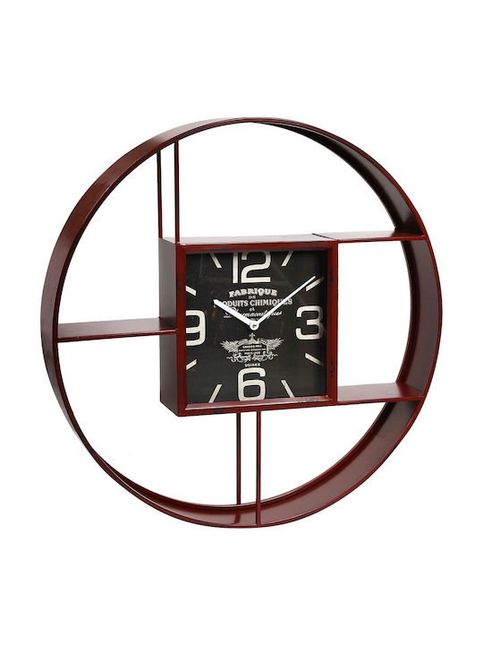 Espiel Wall Clock Metallic Red Ø80cm