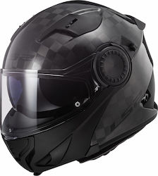LS2 FF313 Vortex Flip-Up Helmet with Pinlock and Sun Visor ECE 22.05 1390gr Solid Carbon KR00211