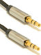 Cablexpert 3.5mm Male To 3.5mm Male Black 1m Audio Cable With Gold Plated Terminals CCAP-444-1M